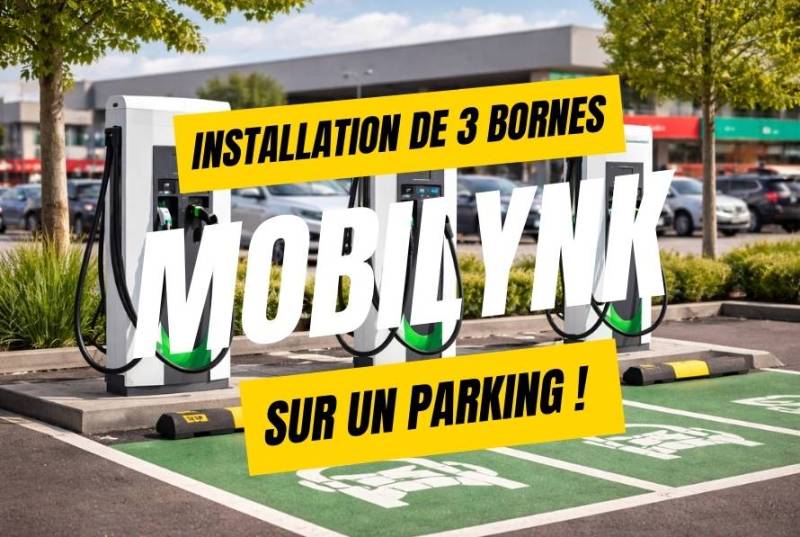 Installation de 3 bornes de recharge sur un parking 